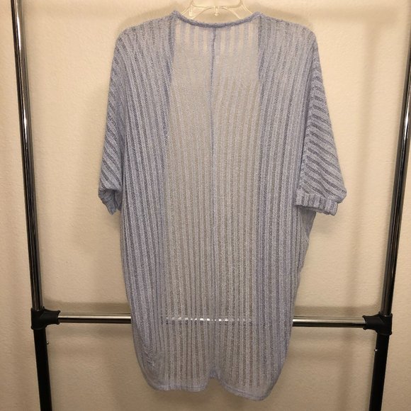 Sky-blue Mid-Sleeve Knit Cardigan Small - Picture 2 of 2